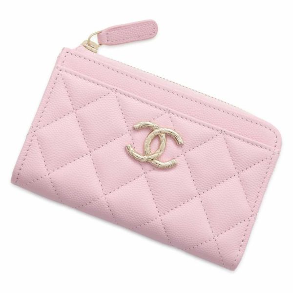 シャネル コインケース マトラッセ ココマーク キャビアスキン AP3982 フラグメント カードケース