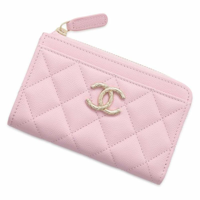 シャネル コインケース マトラッセ ココマーク キャビアスキン AP3982 フラグメント カードケース