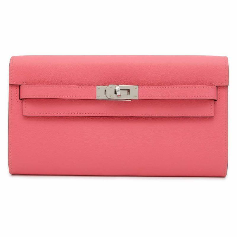 エルメス ケリーウォレット ロング トゥーゴー ローズアザレ/シルバー金具 エバーカラー B刻印