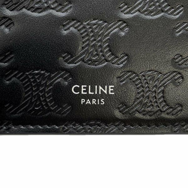 セリーヌ 二つ折り財布 バイフォールドウォレット トリオンフ カーフスキン 10C873FQB.38SI CELINE 黒 メンズ