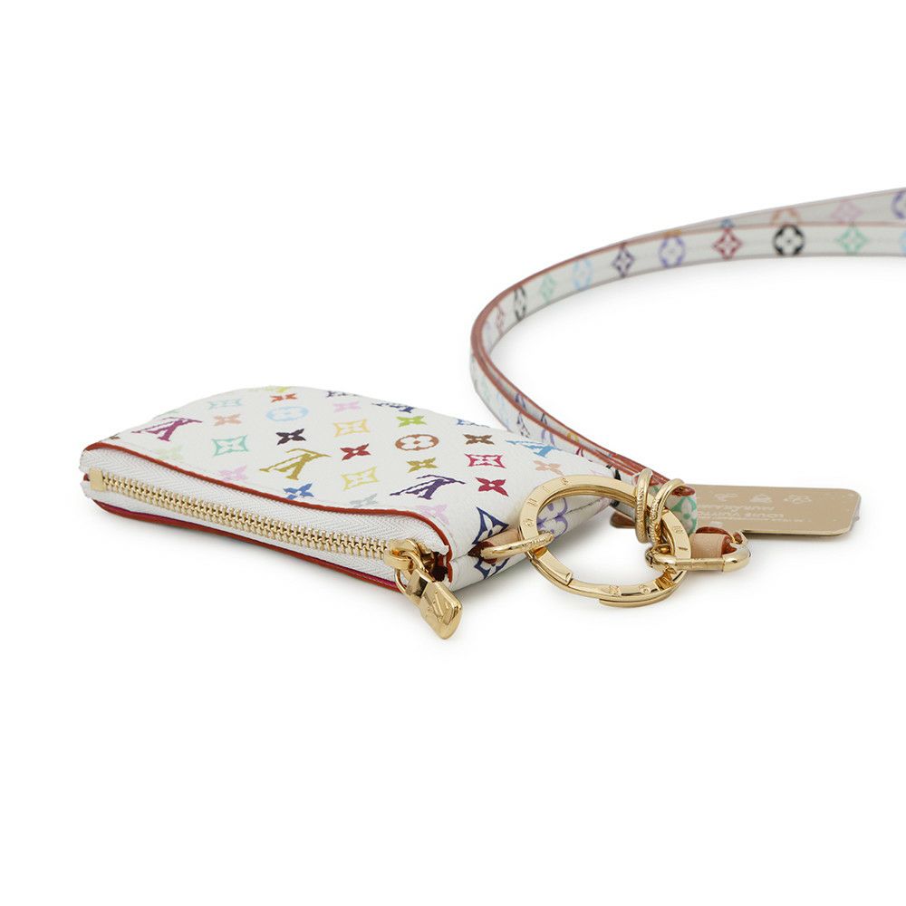 ルイヴィトン ポーチ モノグラム・マルチカラー LV × TM フォンホルダー M14099 LOUIS VUITTON 白 ホワイト 村上隆コラボ