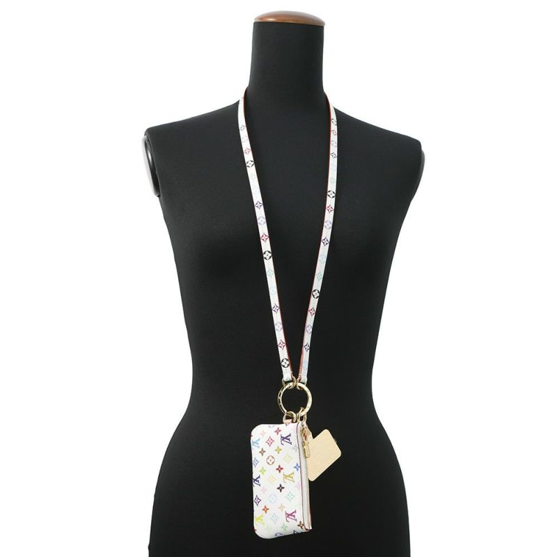 ルイヴィトン ポーチ モノグラム・マルチカラー LV × TM フォンホルダー M14099 LOUIS VUITTON 白 ホワイト 村上隆コラボ