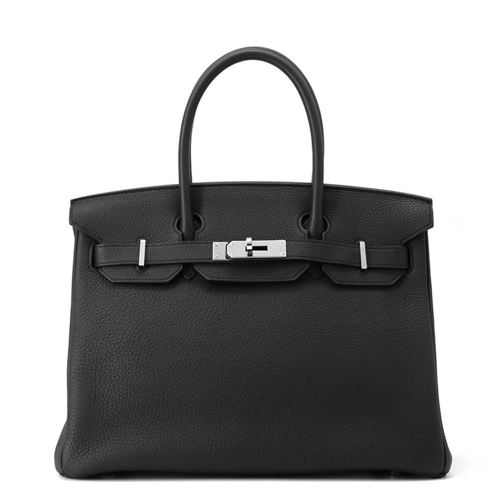 エルメス バーキン30 ブラック/シルバー金具 トゴ T刻印 HERMES Birkin ハンドバッグ 黒