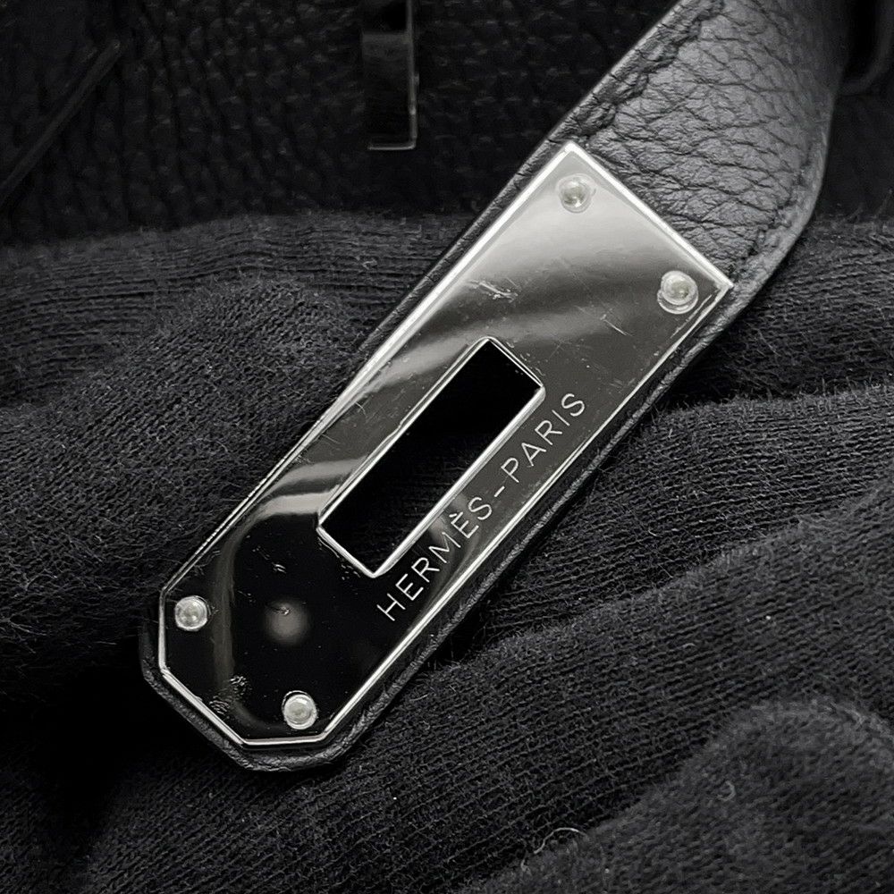 エルメス バーキン30 ブラック/シルバー金具 トゴ T刻印 HERMES Birkin ハンドバッグ 黒