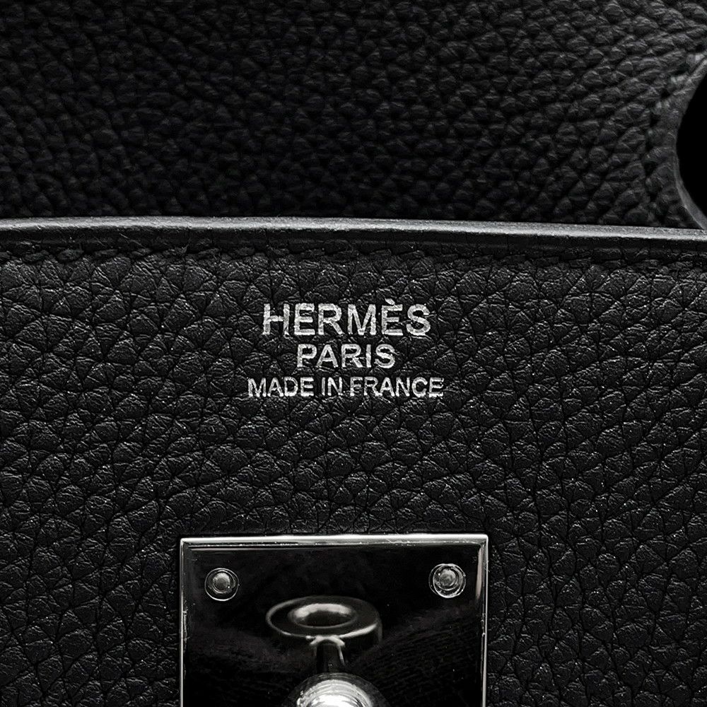エルメス バーキン30 ブラック/シルバー金具 トゴ T刻印 HERMES Birkin ハンドバッグ 黒