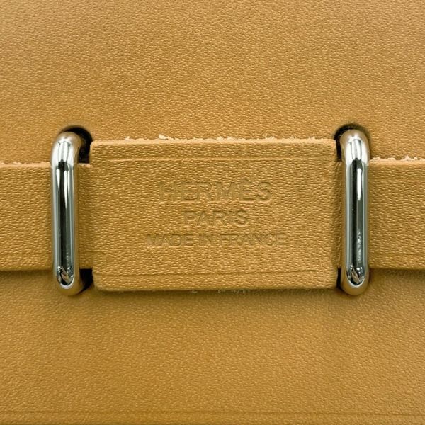 エルメス ショルダーバッグ エールバッグジップ ミニ ナチュラルサブレ/エクリュ/シルバー金具 トワルミリタリー/ヴァッシュハンター K刻印