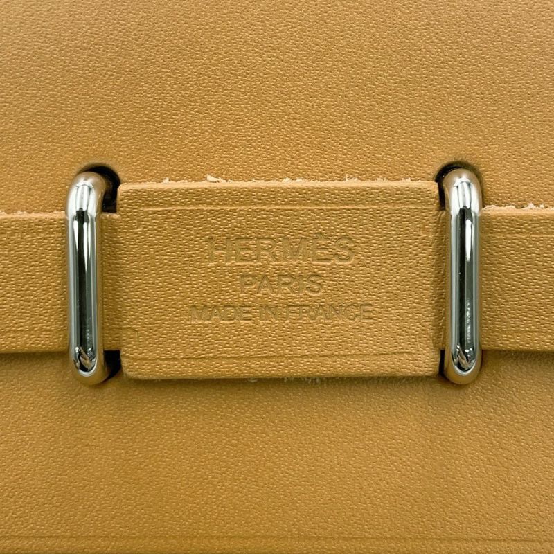 エルメス ショルダーバッグ エールバッグジップ ミニ ナチュラルサブレ/エクリュ/シルバー金具 トワルミリタリー/ヴァッシュハンター K刻印