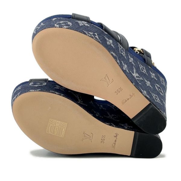 ルイヴィトン サンダル モノグラム・デニム ウェッジソール サンダル レディースサイズ36 1/2 靴