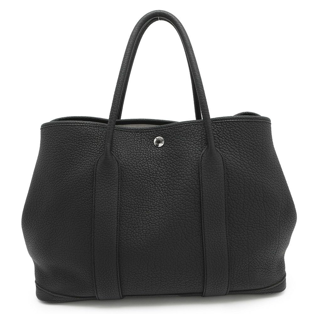 エルメス トートバッグ ガーデンパーティPM ブラック/シルバー金具 ネゴンダ C刻印 黒