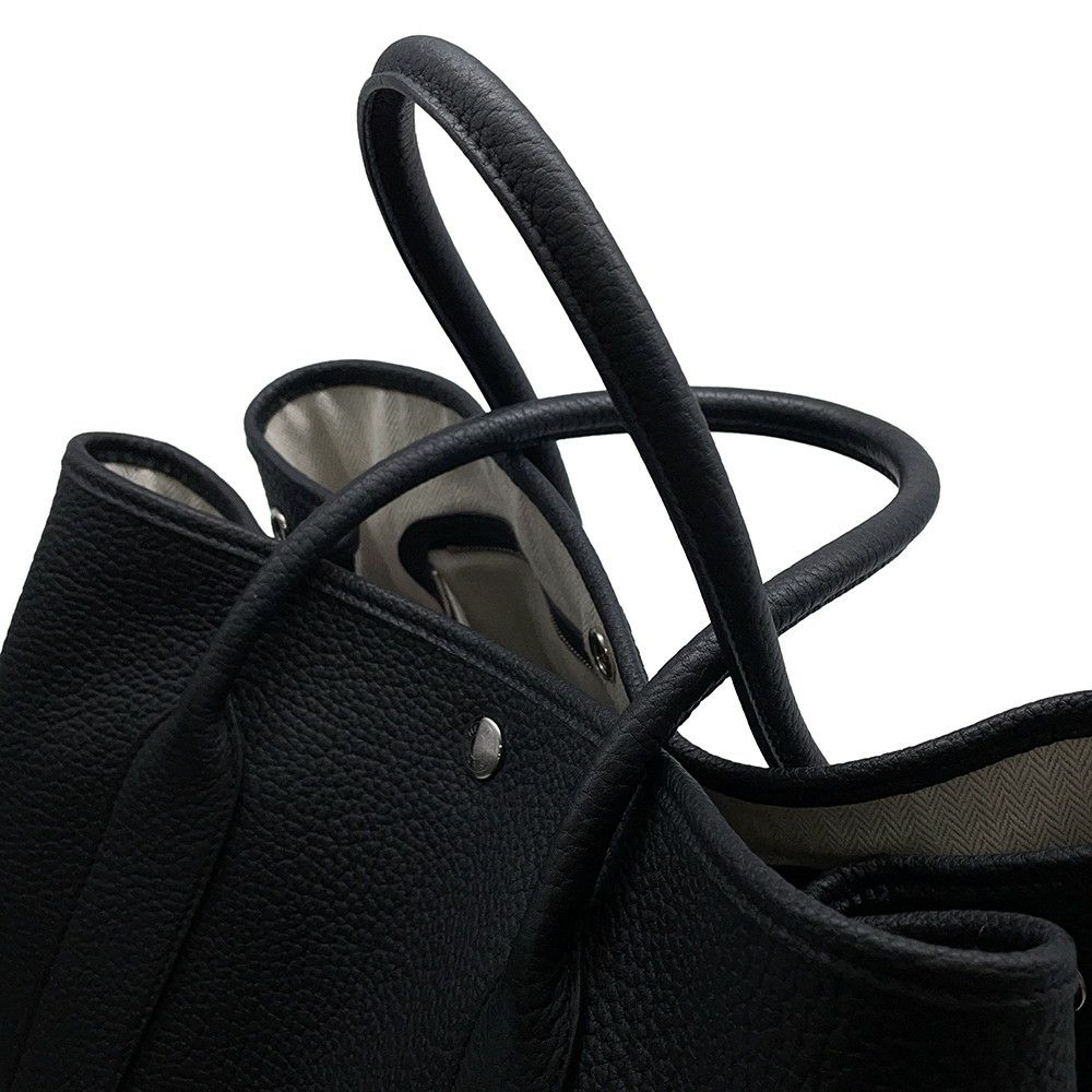 エルメス トートバッグ ガーデンパーティPM ブラック/シルバー金具 ネゴンダ C刻印 黒