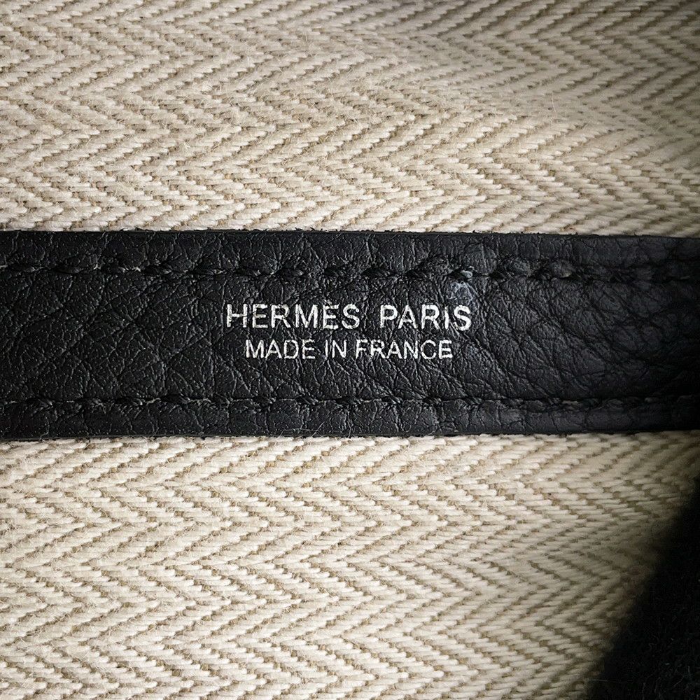 エルメス トートバッグ ガーデンパーティPM ブラック/シルバー金具 ネゴンダ C刻印 黒