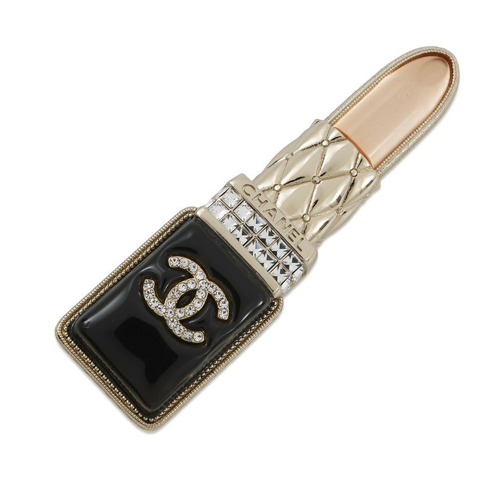 シャネル ブローチ ココマーク リップスティックモチーフ ラインストーン A22 V AB7677 CHANEL 口紅 アクセサリー