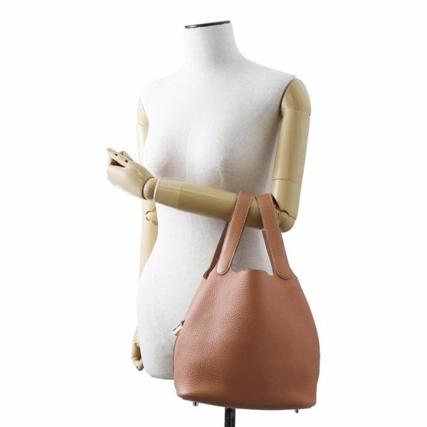 エルメス ハンドバッグ ピコタンロックPM ゴールド/シルバー金具 トリヨンクレマンス U刻印