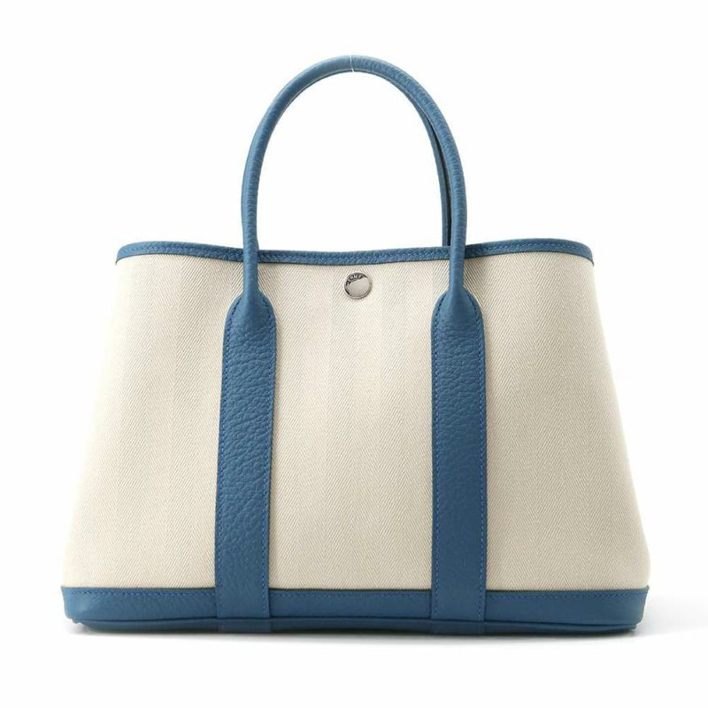 エルメス トートバッグ ガーデンパーティTPM コルヴェール/シルバー金具 トワルシェブロン/ネゴンダ D刻印