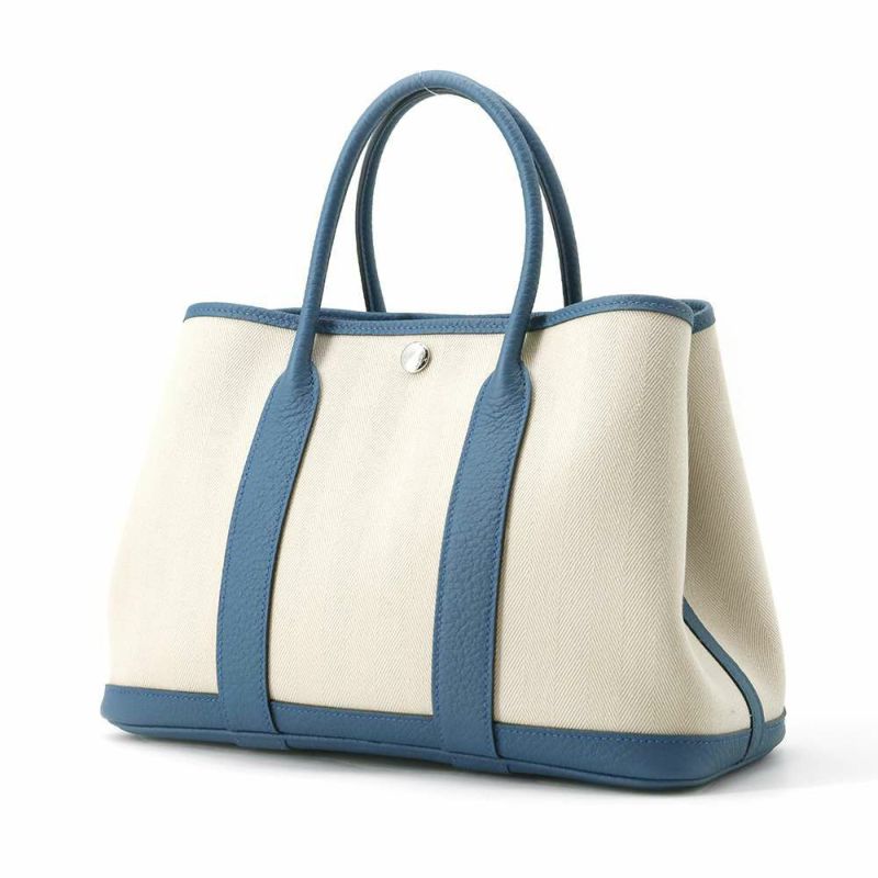 エルメス トートバッグ ガーデンパーティTPM コルヴェール/シルバー金具 トワルシェブロン/ネゴンダ D刻印
