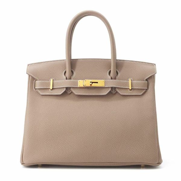 エルメス バーキン30 エトゥープ/ゴールド金具 トゴ D刻印 HERMES Birkin ハンドバッグ