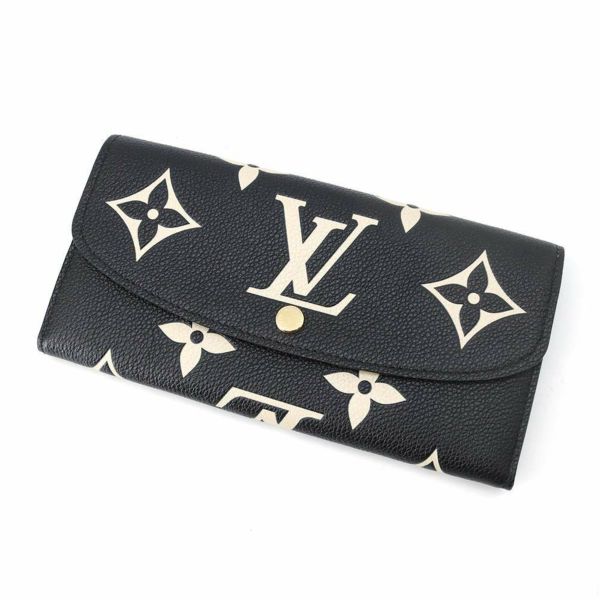 ルイヴィトン 長財布 モノグラム・アンプラント ポルトフォイユ・エミリー M83138 LOUIS VUITTON 黒 ブラック バイカラー