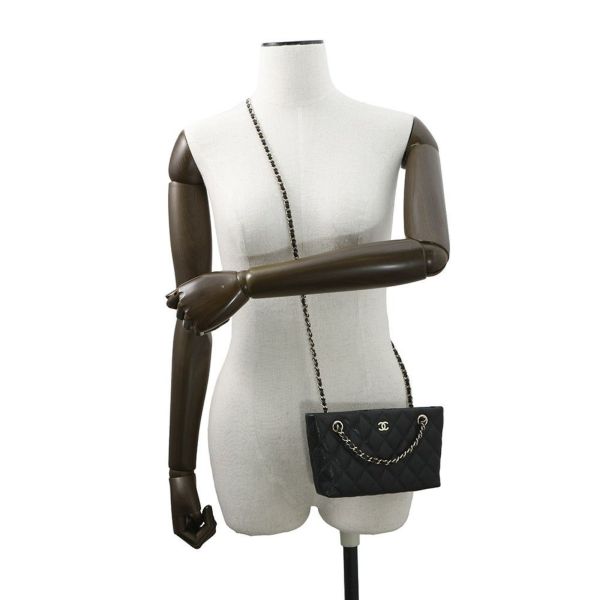 シャネル チェーンショルダーバッグ マトラッセ ココマーク タイムレスクラシックライン チェーンクラッチ キャビアスキン AP4423 黒