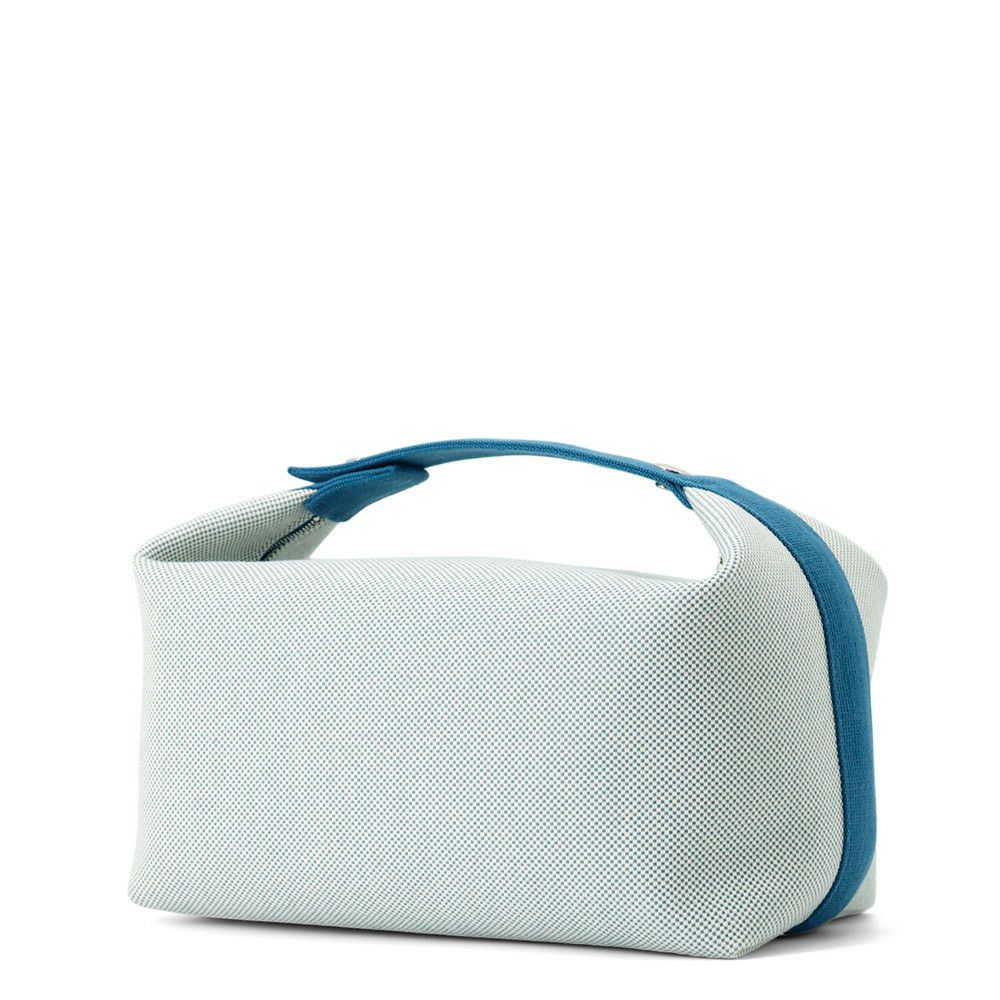 エルメス ポーチ ブリッド・ア・ブラックGM カブリオル ブルーナティエ/シルバー金具 キャンバス