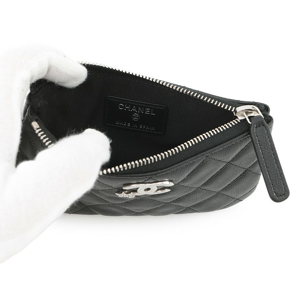 シャネル ミニポーチ マトラッセ スター ココマーク ソフトキャビアスキン AP4811 CHANEL コインケース 小銭入れ 黒