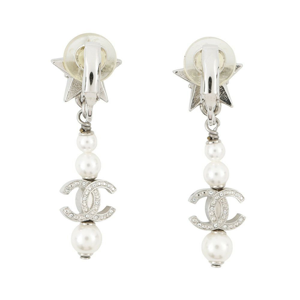 シャネル イヤリング ココマーク スター フェイクパール ラインストーン B20P AB3520 CHANEL アクセサリー