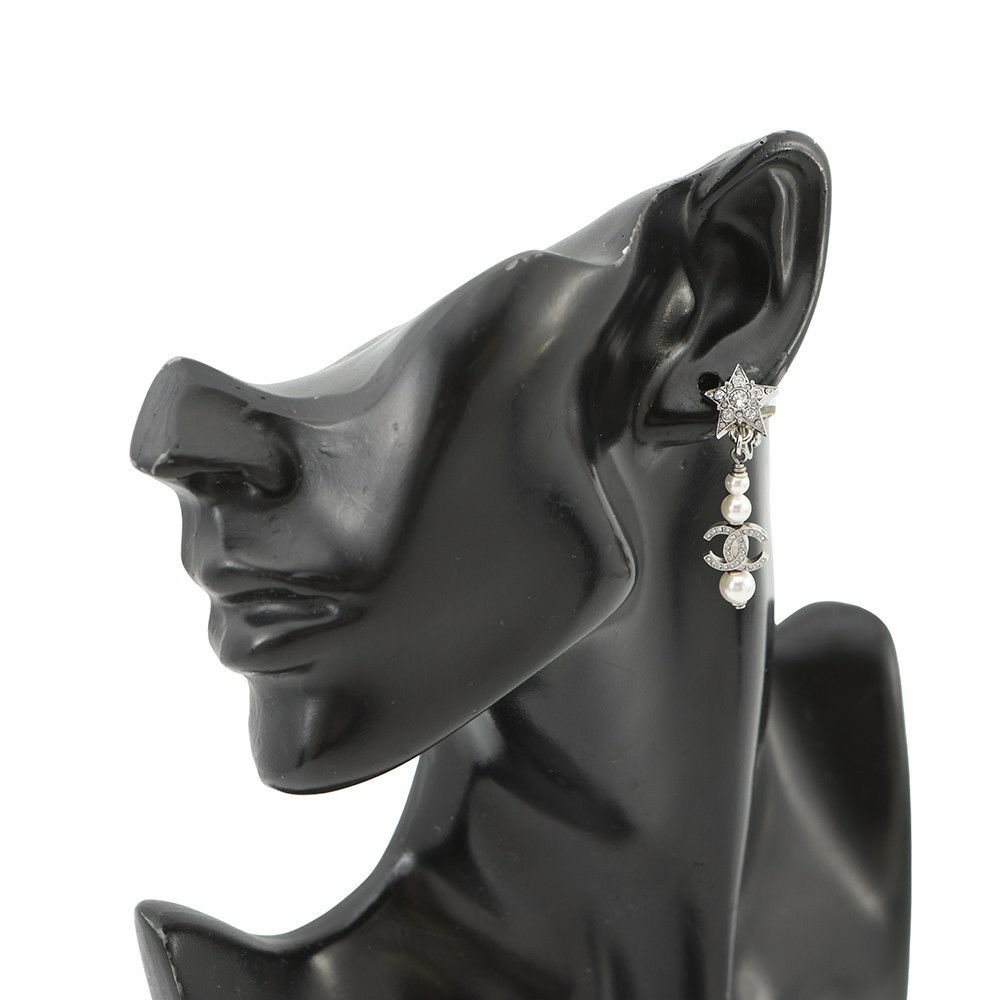 シャネル イヤリング ココマーク スター フェイクパール ラインストーン B20P AB3520 CHANEL アクセサリー