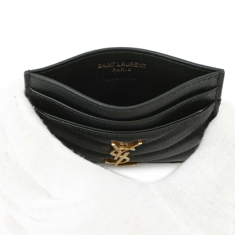 サンローランパリ カードケース モノグラム キルティング カーフレザー 423291 SAINT LAURENT PARIS 黒