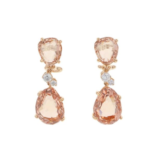 ポメラート ピアス バイア イヤリング モルガナイト ダイヤモンド 4P K18PGピンクゴールド POB0021_O7000_DB0MG