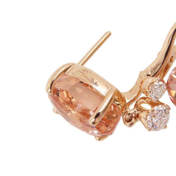 ポメラート ピアス バイア イヤリング モルガナイト ダイヤモンド 4P K18PGピンクゴールド POB0021_O7000_DB0MG