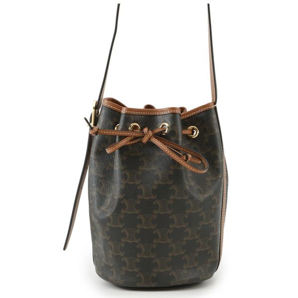 セリーヌ ショルダーバッグ トリオンフ スモール ドローストリングバッグ 191142 CELINE ブラウン