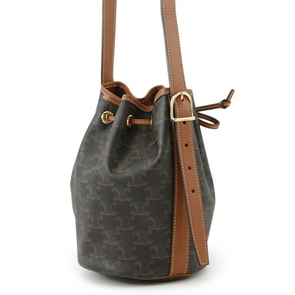 セリーヌ ショルダーバッグ トリオンフ スモール ドローストリングバッグ 191142 CELINE ブラウン