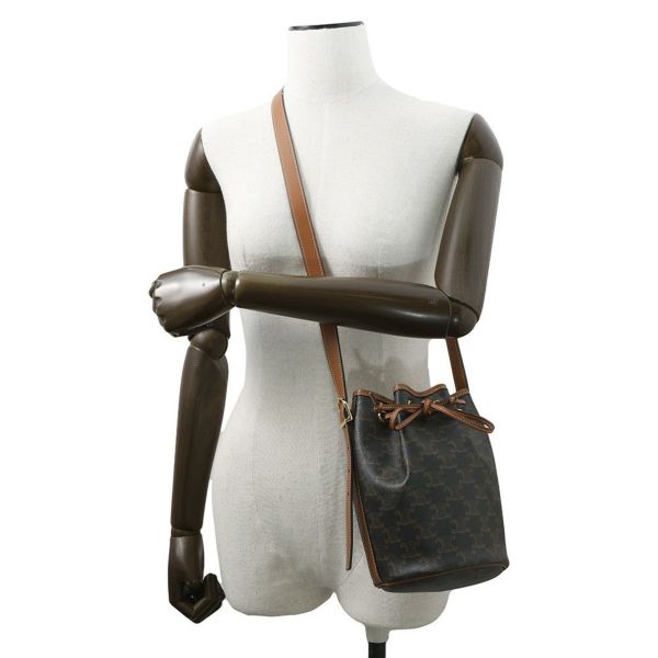 セリーヌ ショルダーバッグ トリオンフ スモール ドローストリングバッグ 191142 CELINE ブラウン