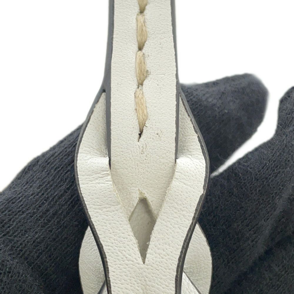 プラダ トートバッグ ウーブンパーム トライアングルロゴ かごバッグ ストロー レザー 1BG314 PRADA 白