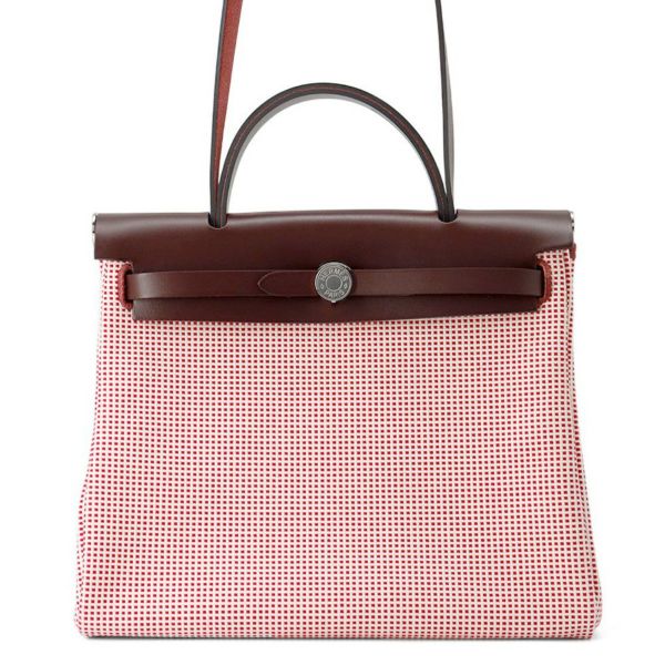 エルメス エールバッグジップPM ルトゥルネ フランボワーズ/ルージュアッシュ/ホワイト/シルバー金具 ヴァッシュハンター/トワルキャドリーユ U刻印