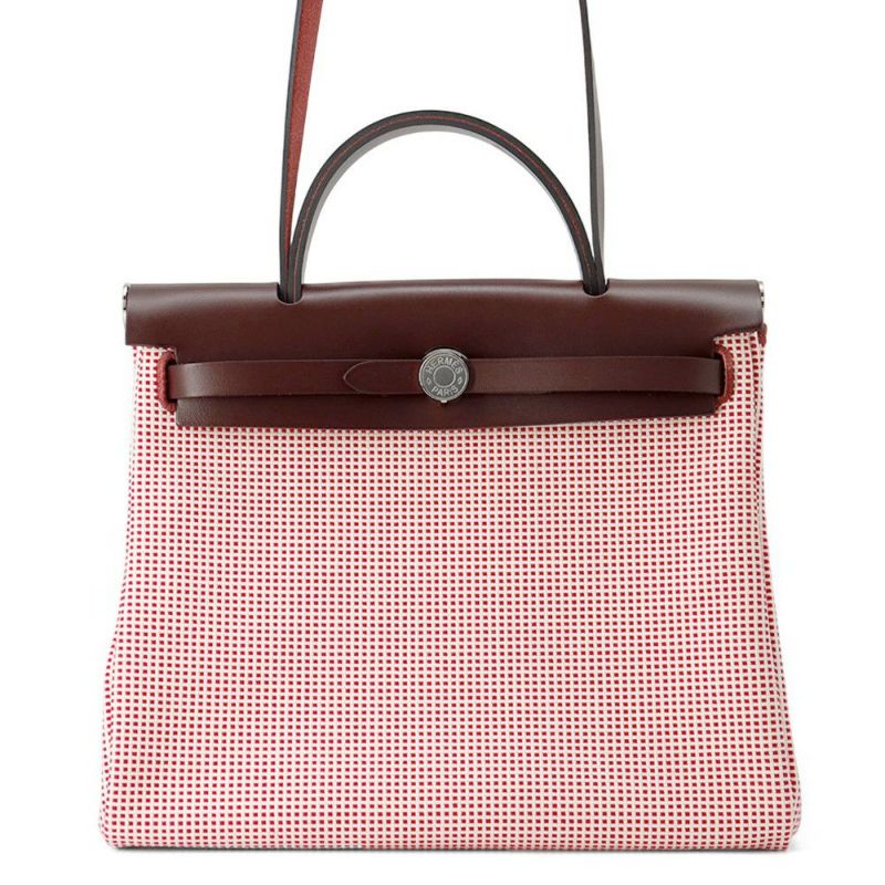 エルメス エールバッグジップPM ルトゥルネ フランボワーズ/ルージュアッシュ/ホワイト/シルバー金具 ヴァッシュハンター/トワルキャドリーユ U刻印