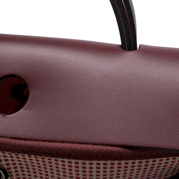 エルメス エールバッグジップPM ルトゥルネ フランボワーズ/ルージュアッシュ/ホワイト/シルバー金具 ヴァッシュハンター/トワルキャドリーユ U刻印