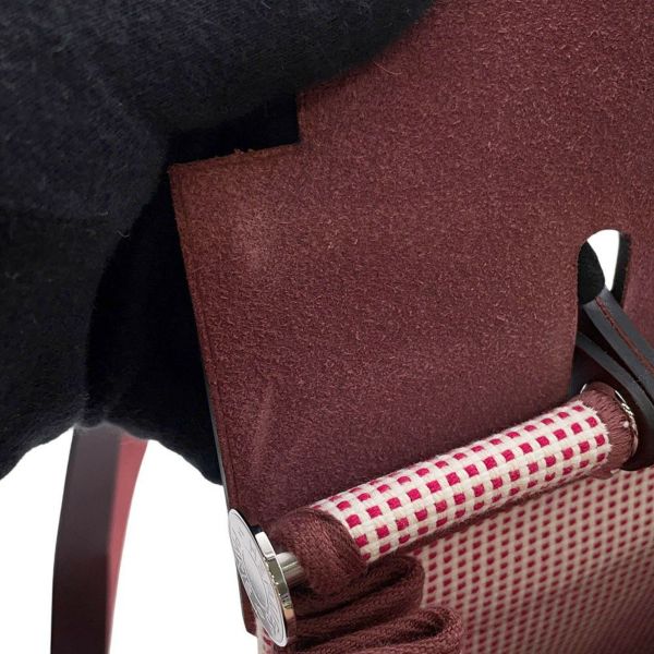 エルメス エールバッグジップPM ルトゥルネ フランボワーズ/ルージュアッシュ/ホワイト/シルバー金具 ヴァッシュハンター/トワルキャドリーユ U刻印