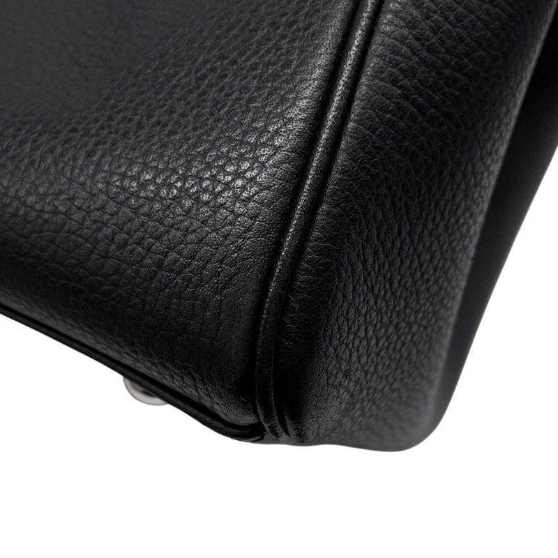 エルメス ハンドバッグ パリボンベイ ブラック/シルバー金具 アルデンヌ □J刻印 黒