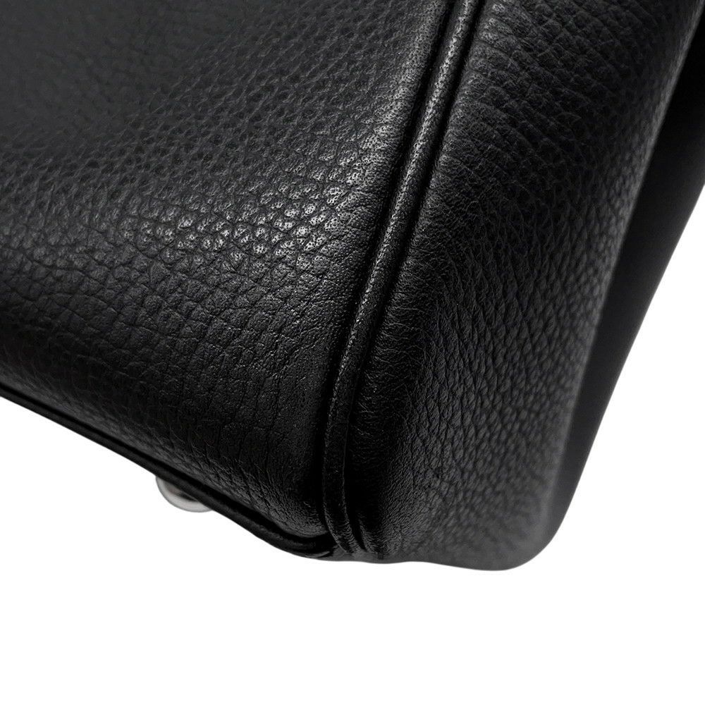 エルメス ハンドバッグ パリボンベイ ブラック/シルバー金具 アルデンヌ □J刻印 黒