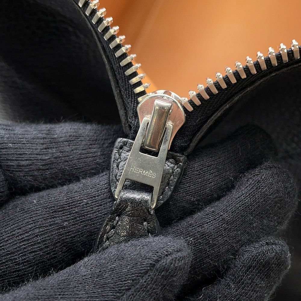 エルメス ハンドバッグ パリボンベイ ブラック/シルバー金具 アルデンヌ □J刻印 黒