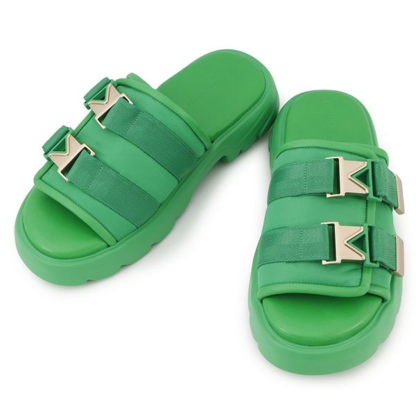 ボッテガヴェネタ サンダル Flash ダブルベルト ラバー メンズサイズ45 690034 BOTTEGA VENETA 靴 グリーン