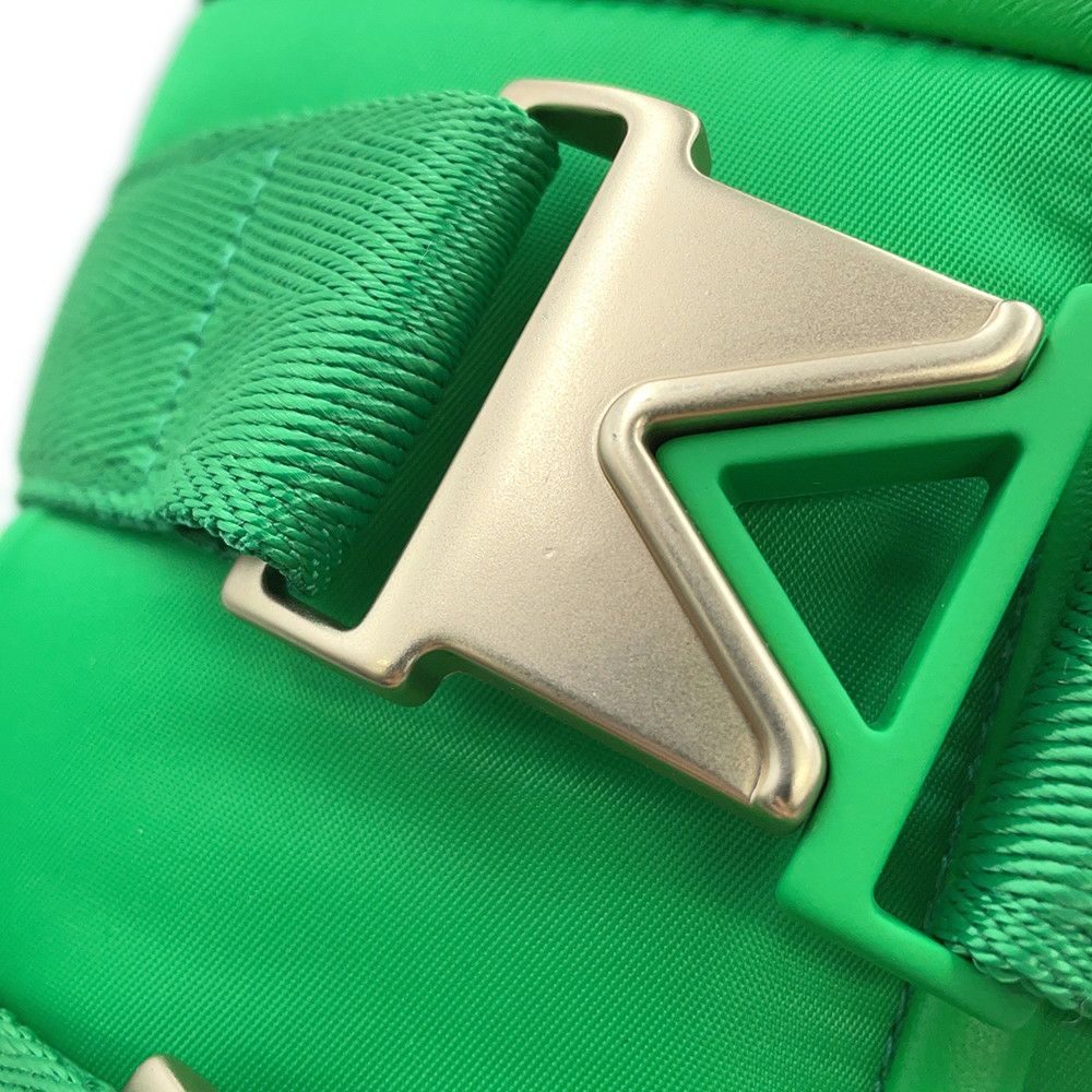 ボッテガヴェネタ サンダル Flash ダブルベルト ラバー メンズサイズ45 690034 BOTTEGA VENETA 靴 グリーン