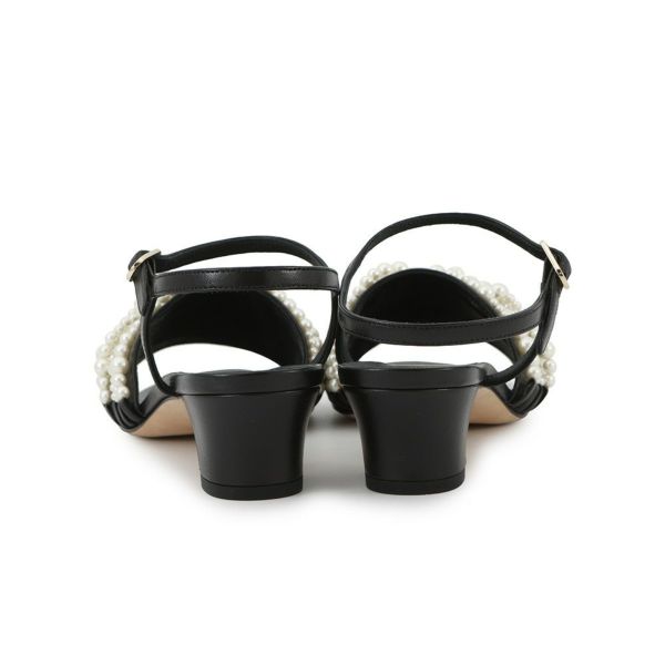 シャネル サンダル ココマーク ヒールサンダル フェイクパール レザー レディースサイズ38C G32699 靴 黒