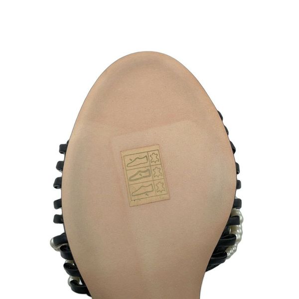 シャネル サンダル ココマーク ヒールサンダル フェイクパール レザー レディースサイズ38C G32699 靴 黒