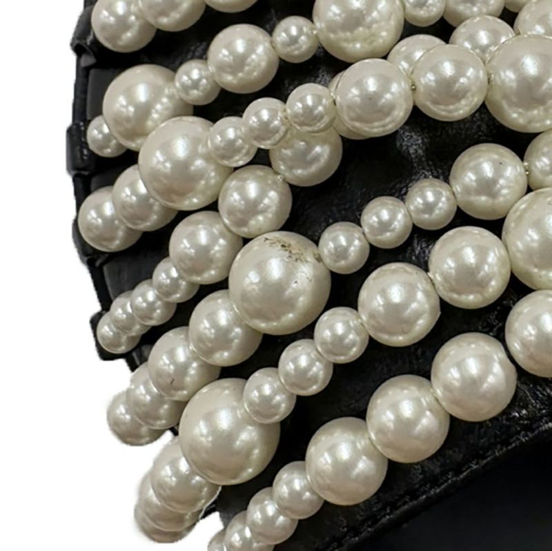 シャネル サンダル ココマーク ヒールサンダル フェイクパール レザー レディースサイズ38C G32699 靴 黒