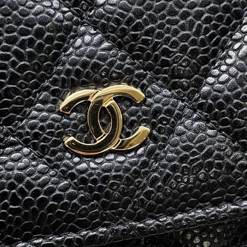 シャネル チェーンウォレット クラシック マトラッセ ココマーク キャビアスキン AP0250 CHANEL 財布 ブラック 黒