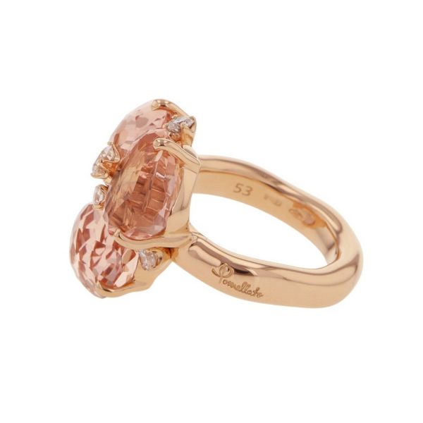 ポメラート リング バイア リング モルガナイト ダイヤモンド 5P K18PGピンクゴールド サイズ53 PAB0021_O7000_DB0MG 指輪