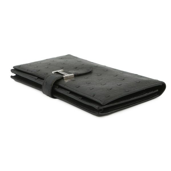 エルメス 長財布 ベアンスフレ ブラック/シルバー金具