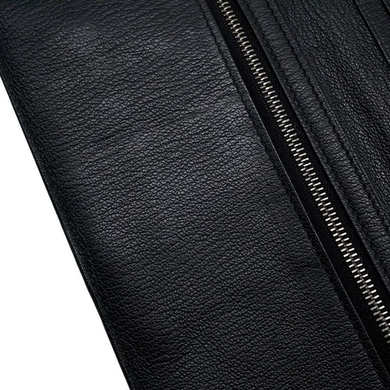 エルメス 長財布 ベアンスフレ ブラック/シルバー金具 オーストリッチ Z刻印 HERMES 財布 黒