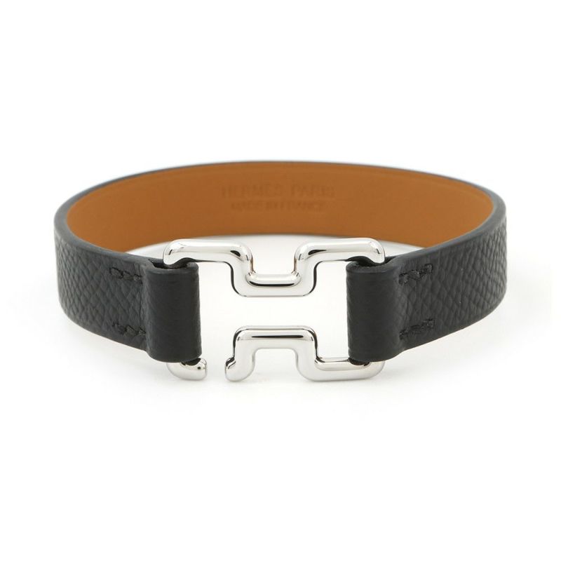 エルメス ブレスレット トゥナイト ブラック/シルバー金具 エプソン B刻印 サイズT5 HERMES アクセサリー 黒